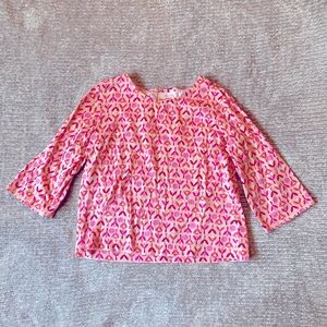 Hanna Andersson Long Sleeve Top Floral Print 100% Cotton 130cm US size 8